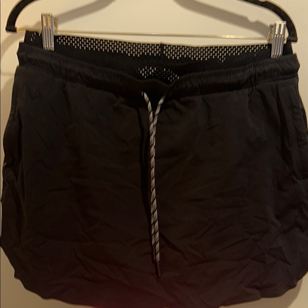 Athleta Black Crest Skorts with Relaxed Fit and Elastic Waistband